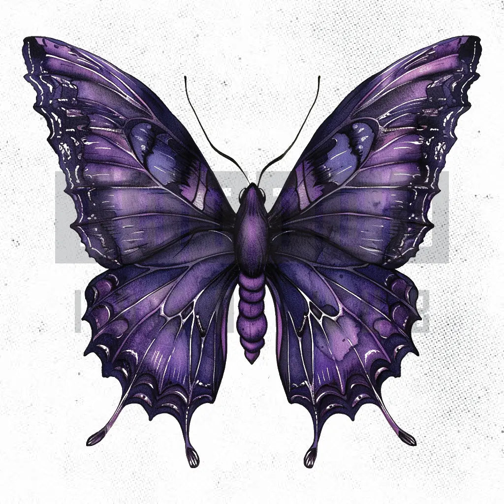 purple butterfly tattoo idea design stencil png
