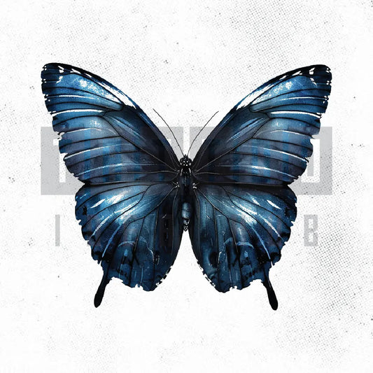 blue butterfly tattoo idea design stencil png