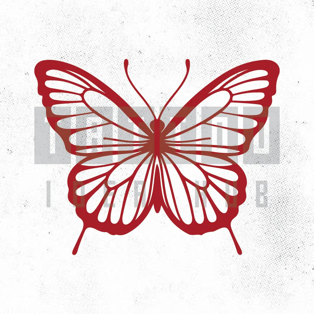 red butterfly tattoo idea design stencil png
