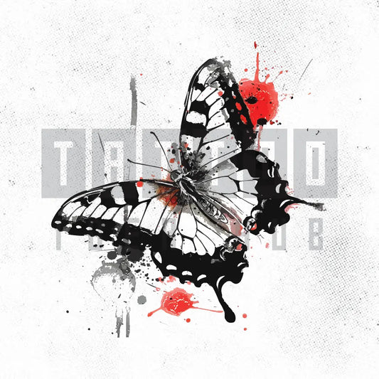 trash polka butterfly tattoo idea design stencil png