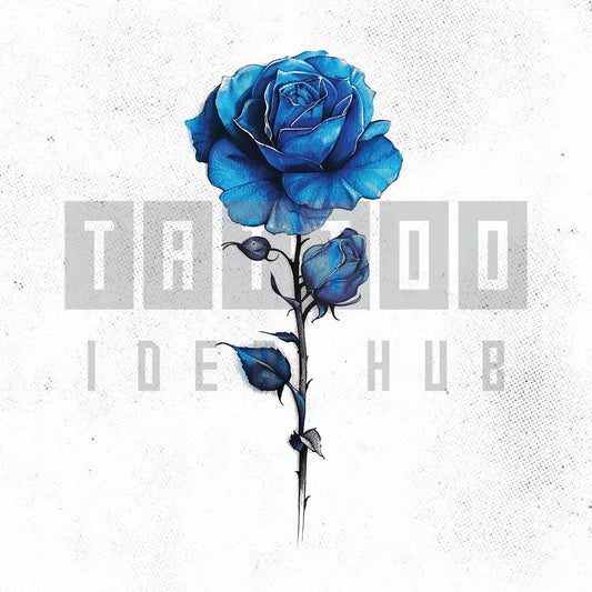 blue rose tattoo idea design stencil png