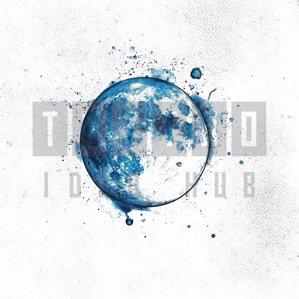 blue moon tattoo idea design stencil png