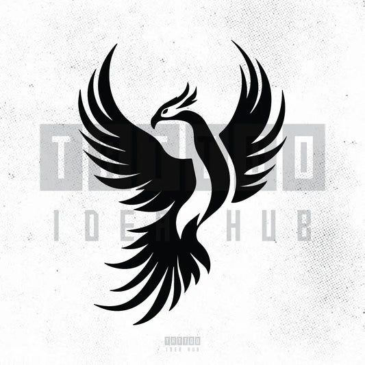 simple phoenix symbol tattoo idea design stencil png