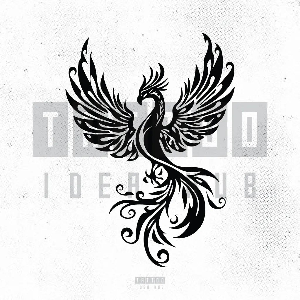 tribal phoenix tattoo idea design stencil png