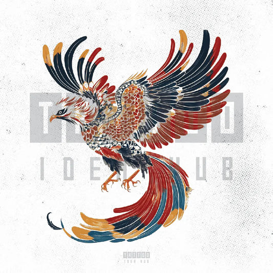 japanese phoenix tattoo idea design stencil png