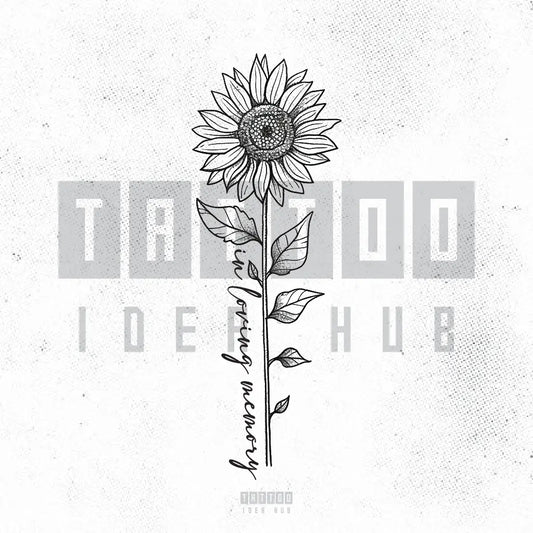 sunflower memorial tattoo idea design stencil png