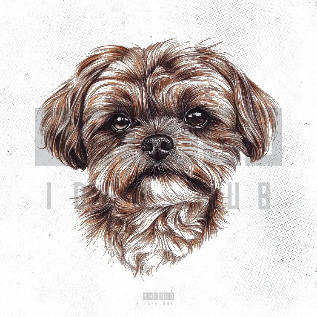 shih tzu dog tattoo idea design stencil png