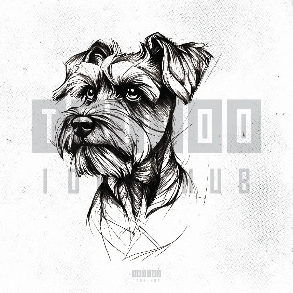 schnauzer dog tattoo idea design stencil png
