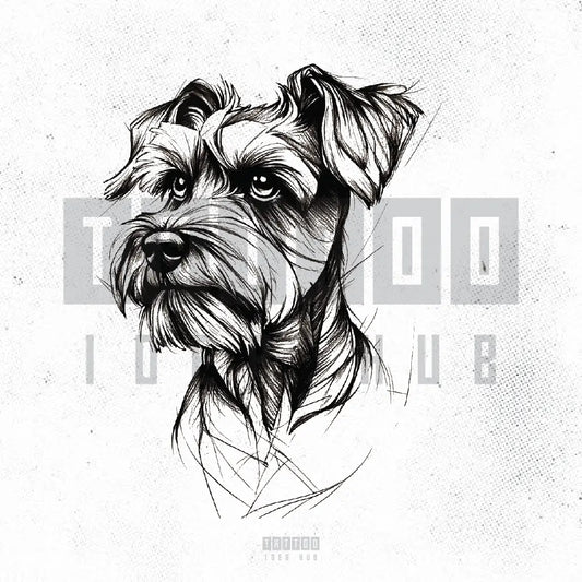 schnauzer dog tattoo idea design stencil png
