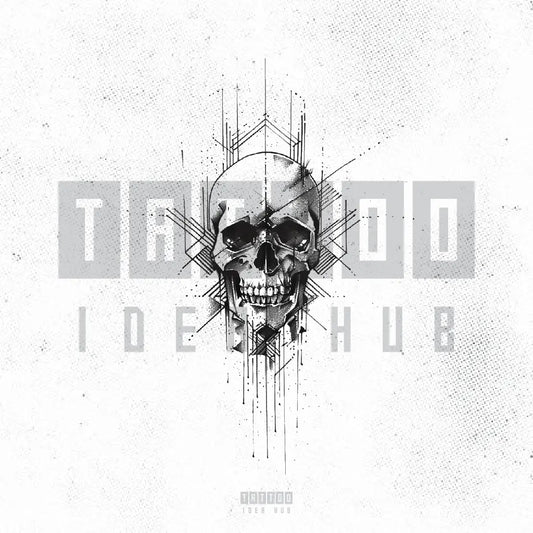 geometric skull tattoo idea design stencil png