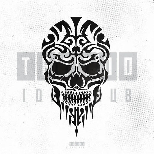 tribal skull tattoo idea design stencil png
