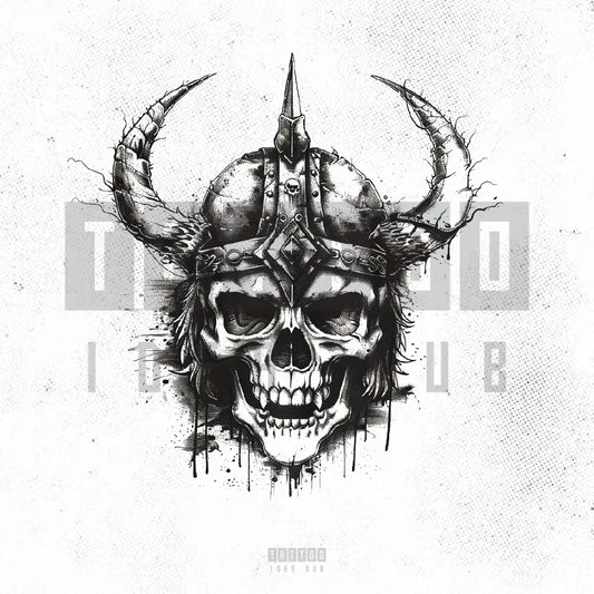 viking skull sketch tattoo idea design stencil png