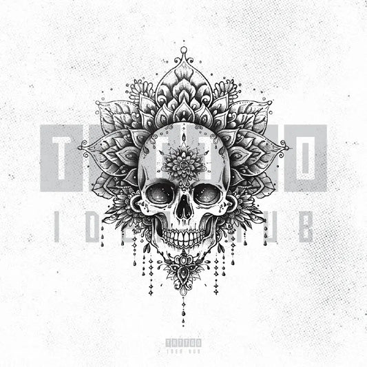 mandala skull tattoo idea design stencil png