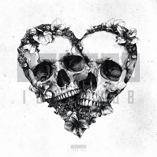 floral skull couple heart tattoo idea design stencil png