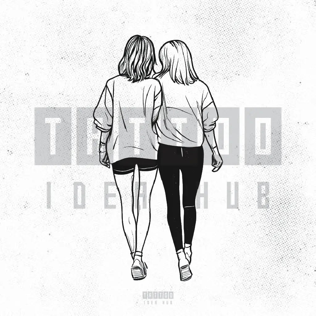 best friend tattoo idea design stencil png