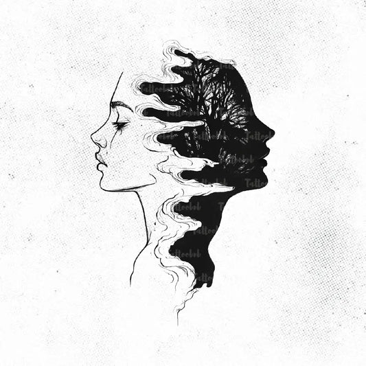 bipolar disorder mental health abstract tattoo idea design stencil png