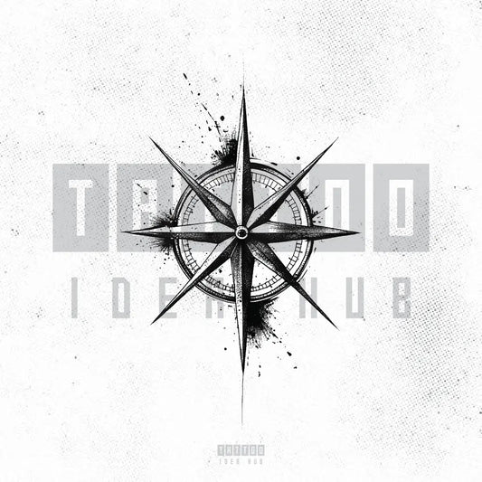 simple nautical compass tattoo idea design stencil png