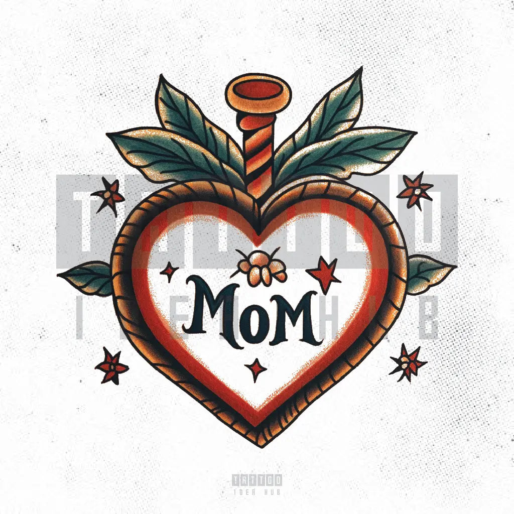 traditional memorial mom tattoo idea design stencil png