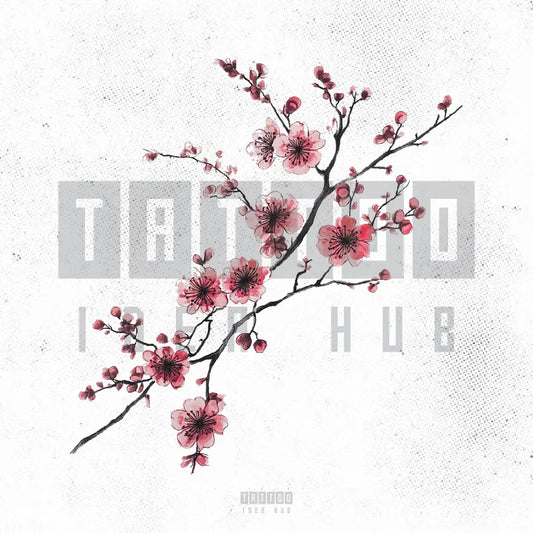 japanese cherry blossom flowers tattoo idea design stencil png