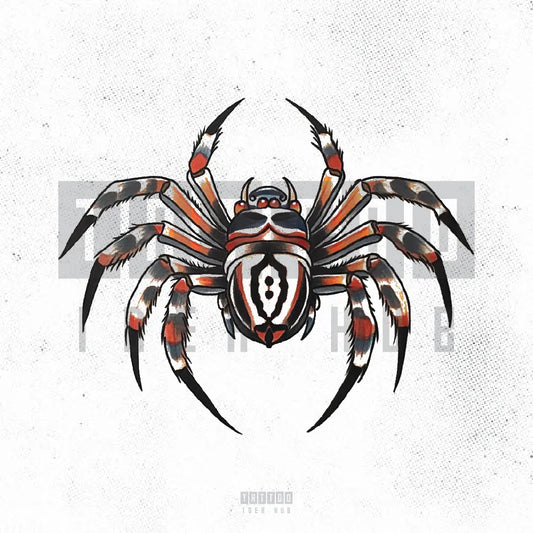 traditional spider tattoo idea design stencil png