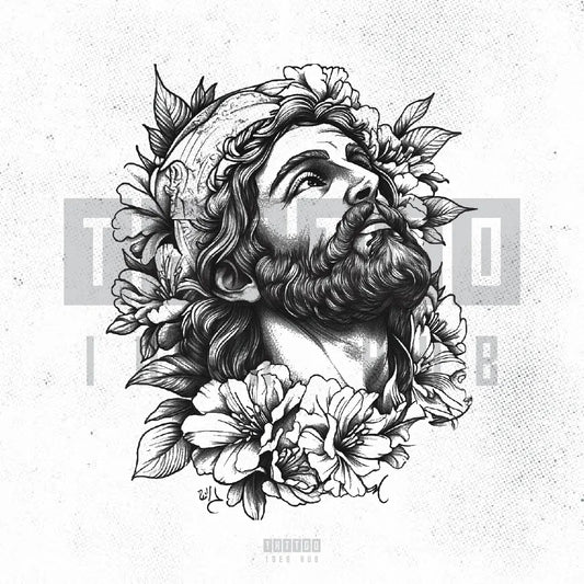small san judas tattoo idea design stencil png