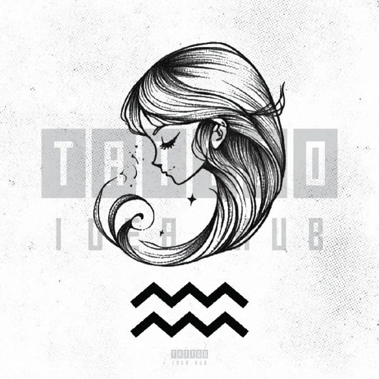 zodiac aquarius symbol astrology tattoo idea design stencil png
