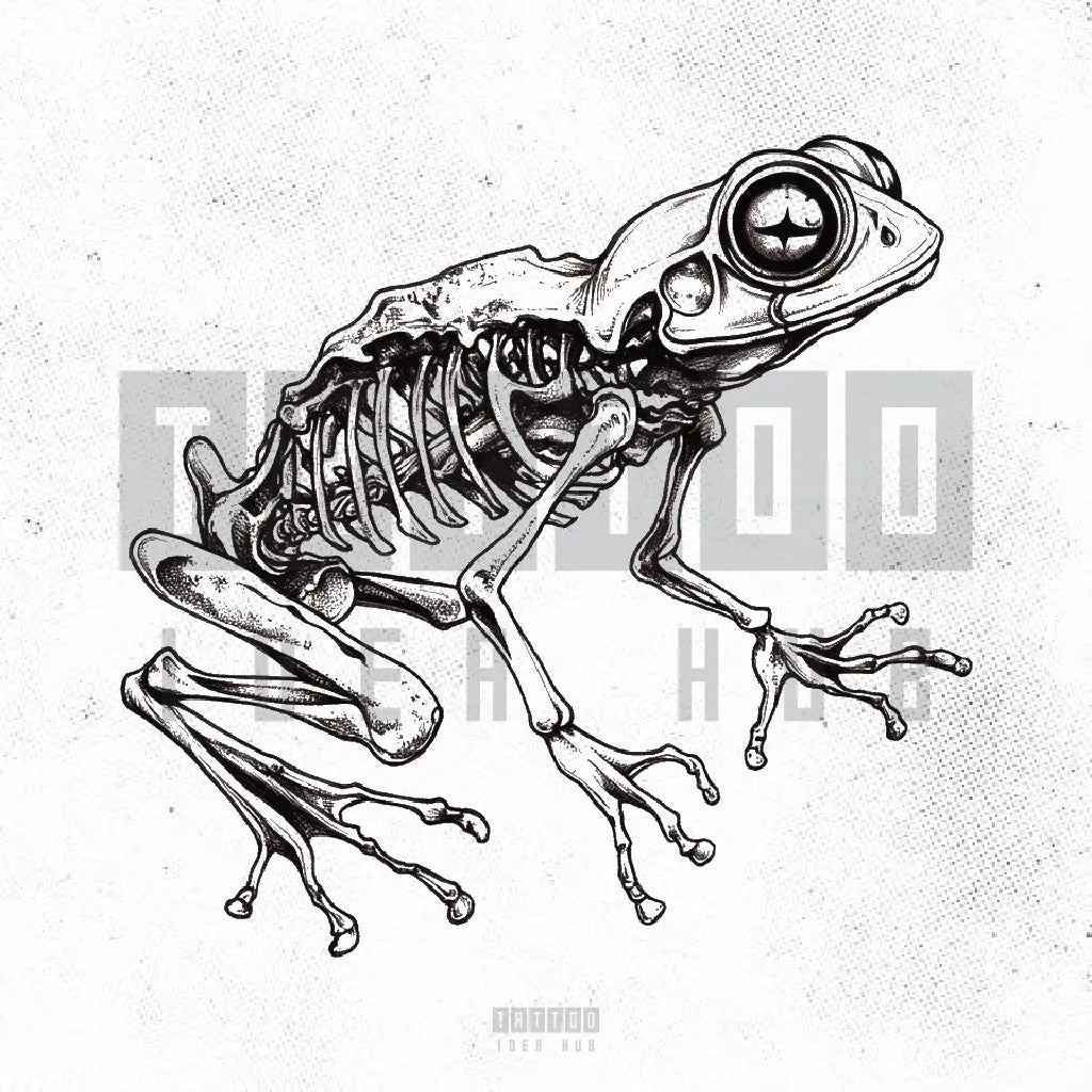 frog skeleton tattoo idea design stencil png