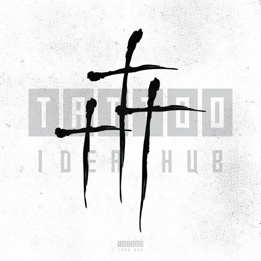 minimalist 3 cross tattoo idea design stencil png