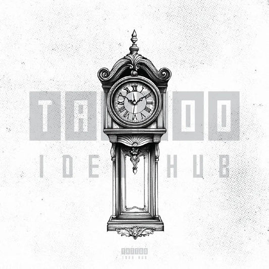 grandfather clock tattoo idea design stencil png