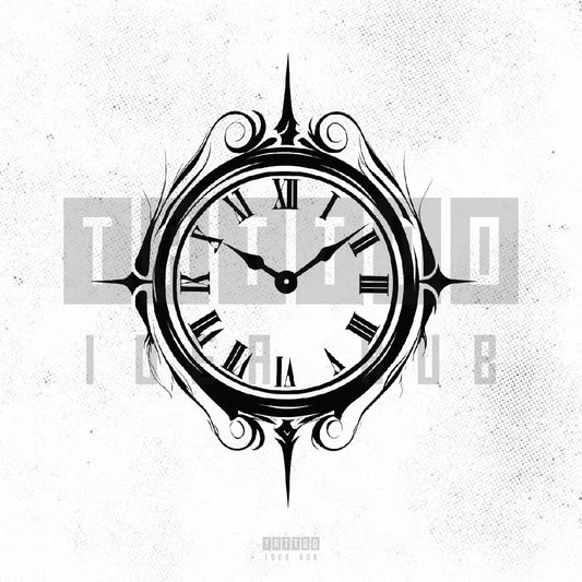 simple clock tattoo idea design stencil png