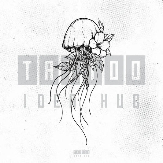jellyfish flower tattoo idea design stencil png
