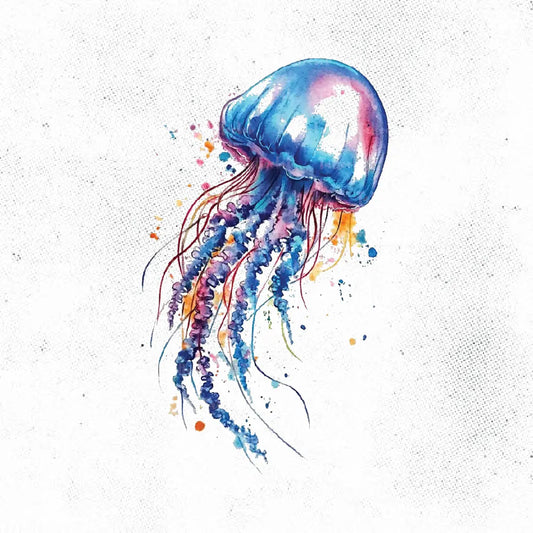 watercolor jellyfish tattoo idea design stencil png
