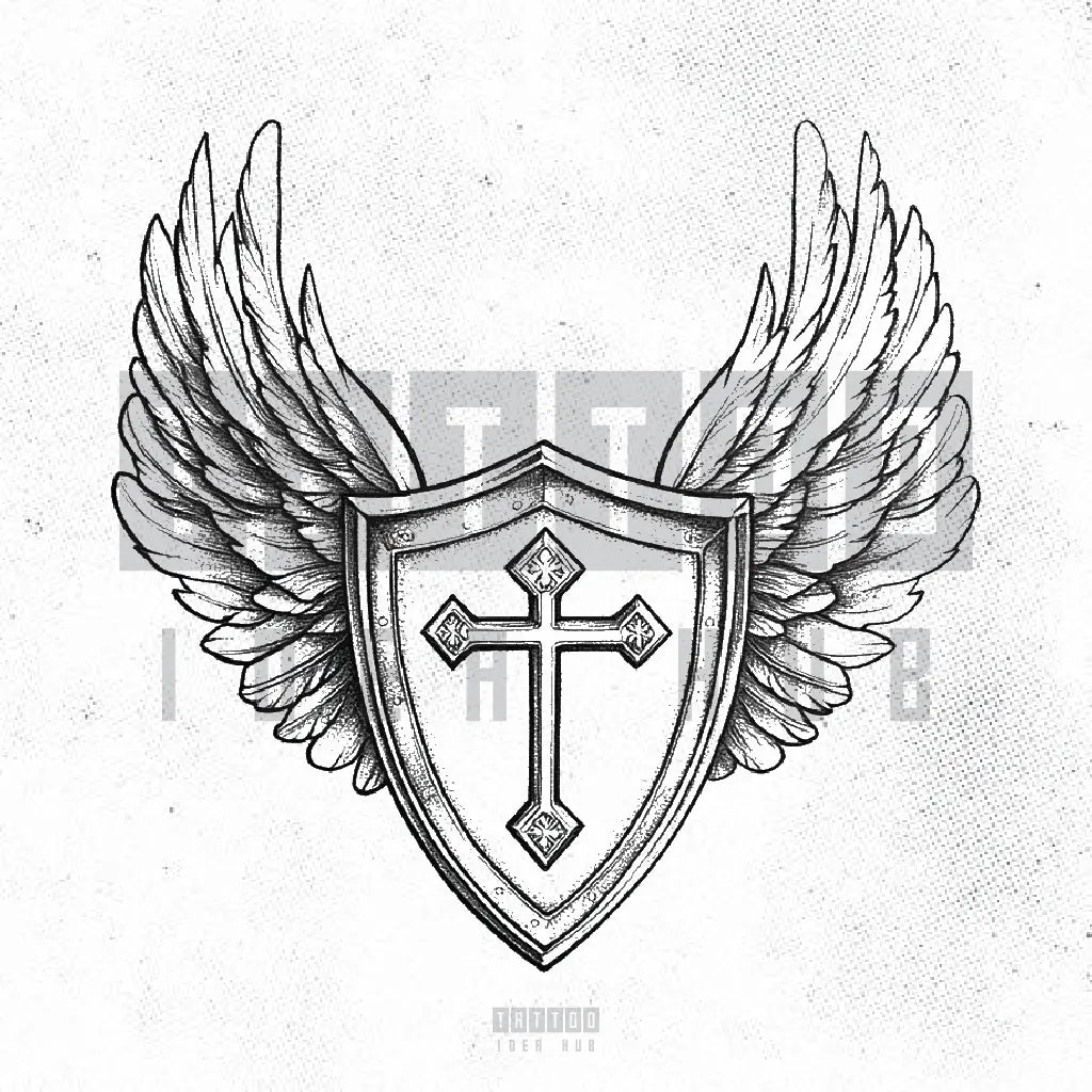 st michael shield tattoo idea design drawing stencil png