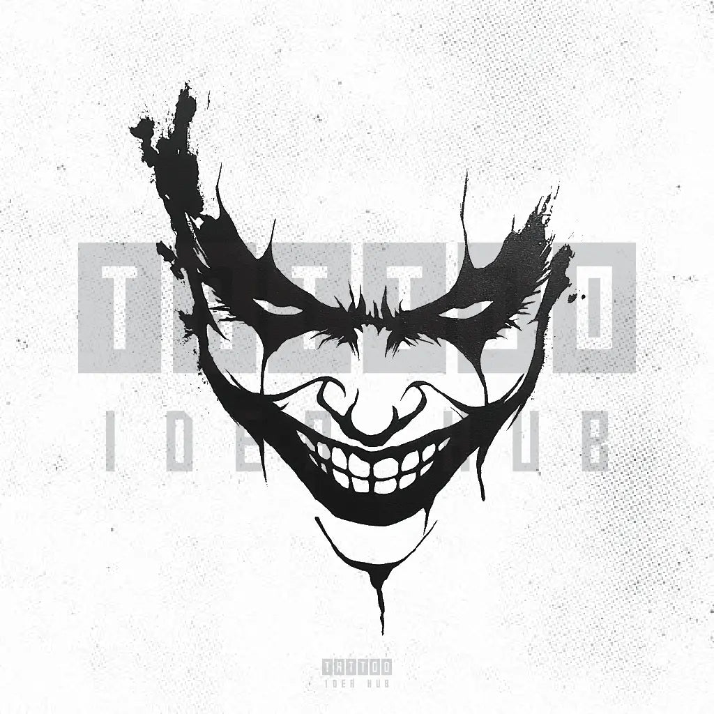 joker outline tattoo idea design drawing stencil png