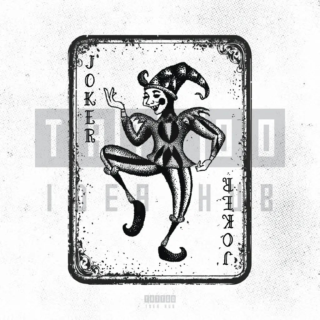 joker playing card tattoo idea design drawing stencil png