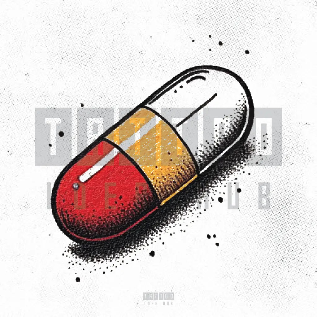 color pill tattoo idea design drawing stencil png
