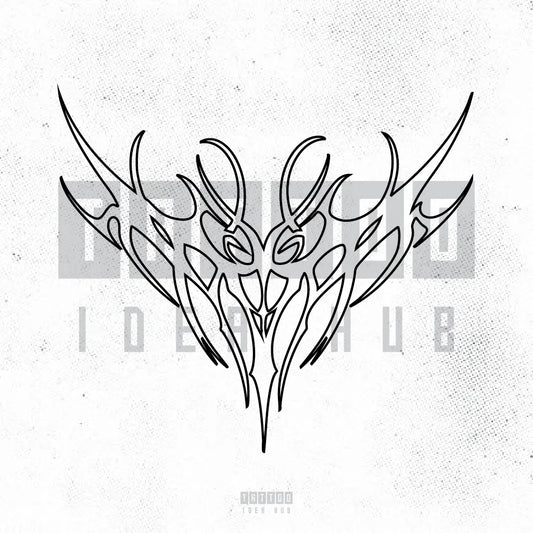 simple cybersigilism back tattoo idea design drawing stencil png