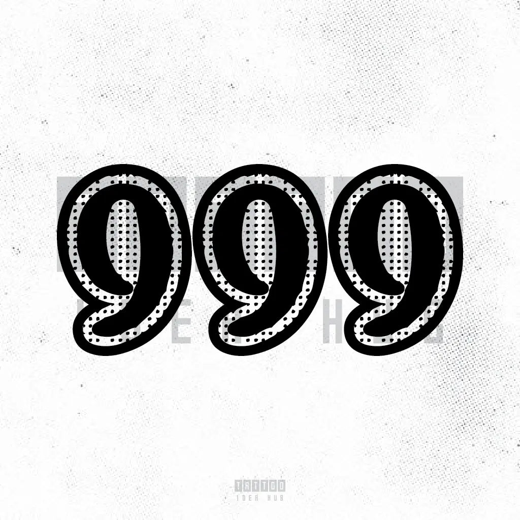 999 chest tattoo idea design drawing stencil png