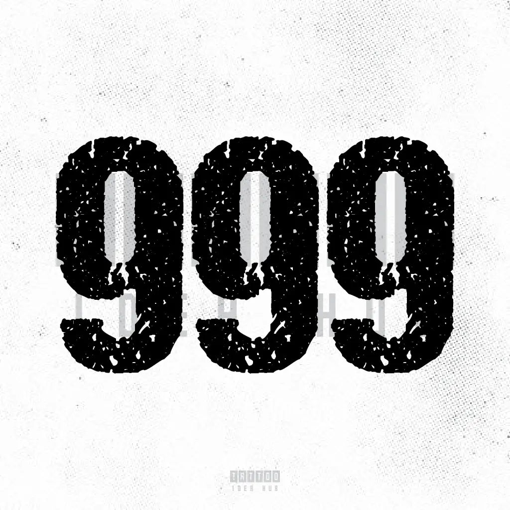 999 wrist tattoo idea design drawing stencil png