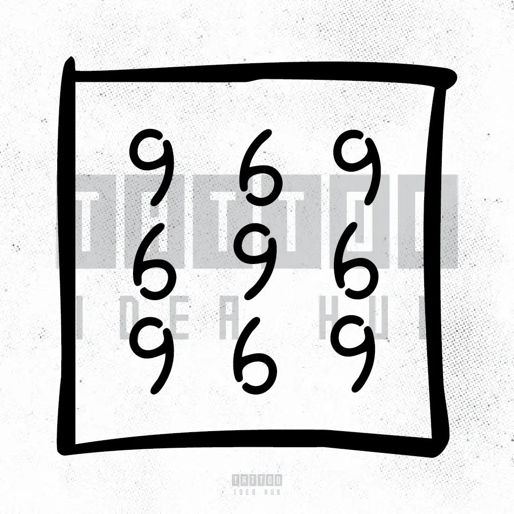 666 999 tattoo idea design drawing stencil png