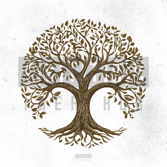 wooden tree of life tattoo idea design drawing stencil png