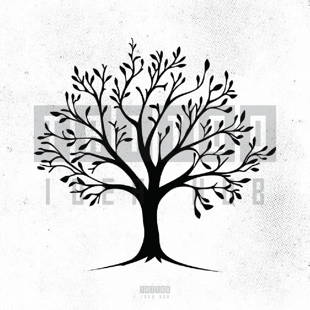simple family tree tattoo idea design drawing stencil png