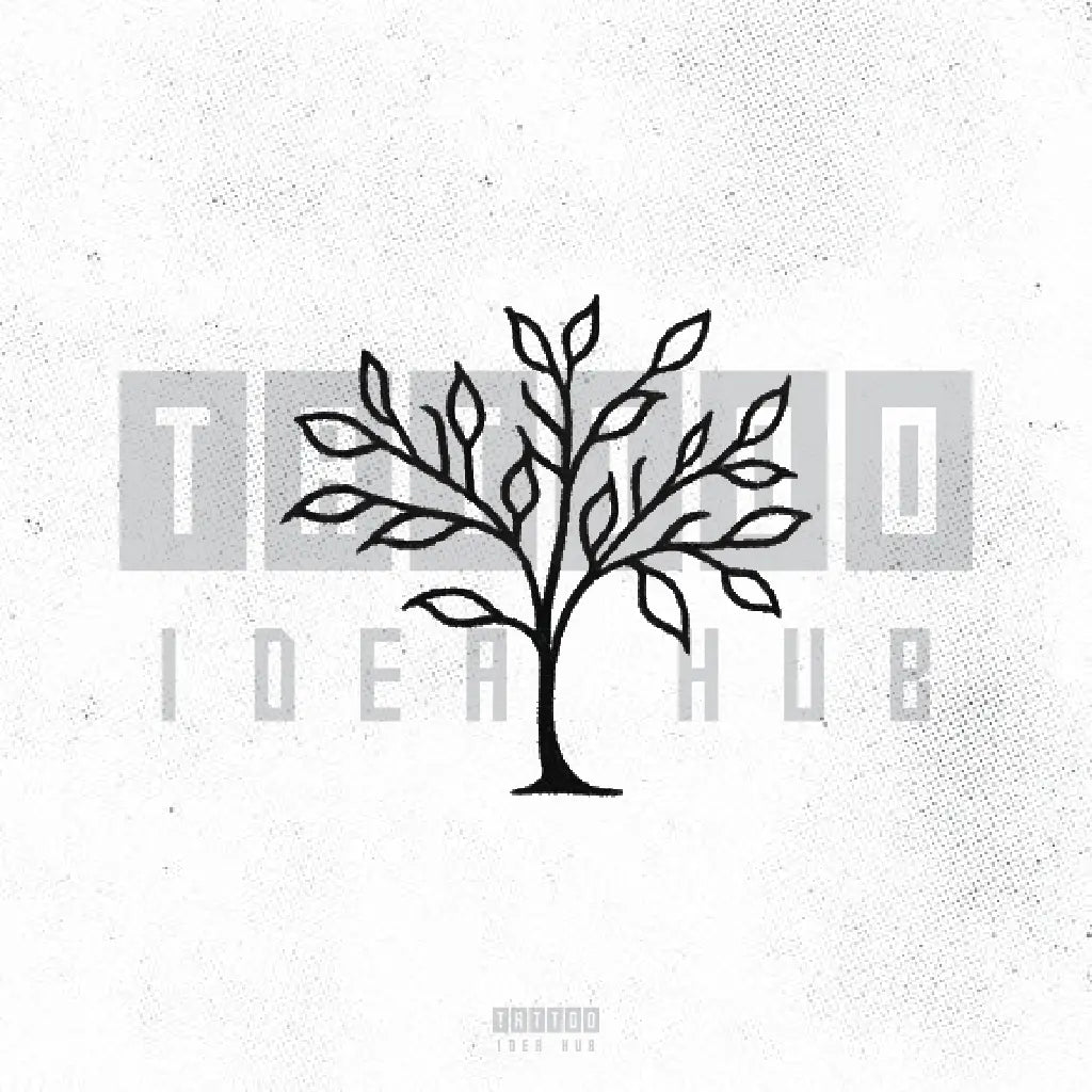 minimalist family tree outline tattoo idea design drawing stencil png