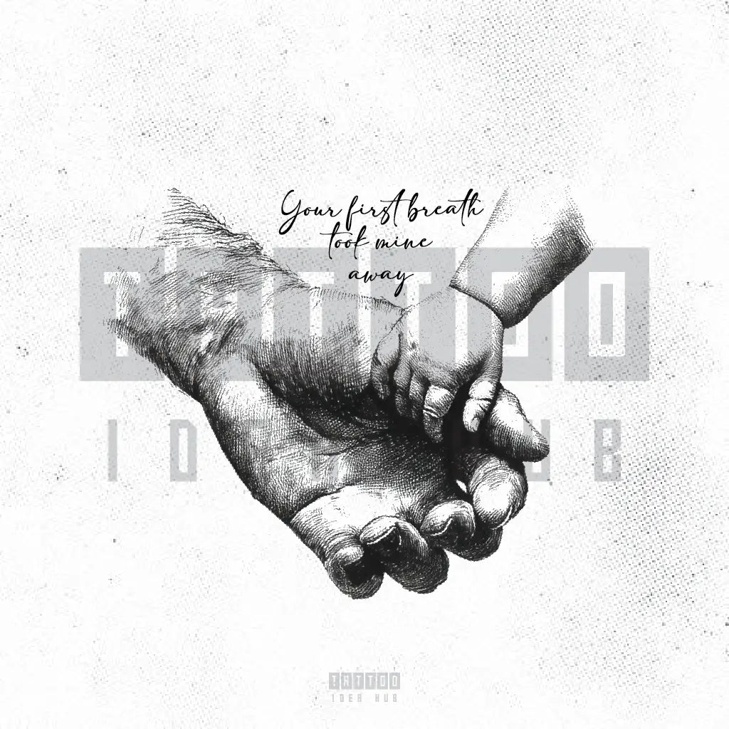 bonding father son hands tattoo idea design drawing stencil png