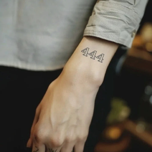 444 outline wrist temporary tattoo idea design