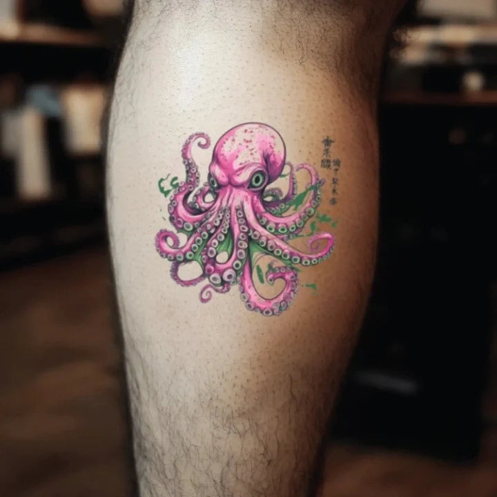 japanese octopus leg temporary tattoo idea design