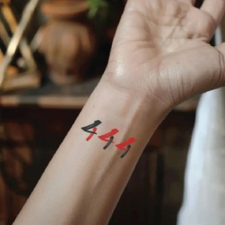 444 777 wrist temporary tattoo idea design