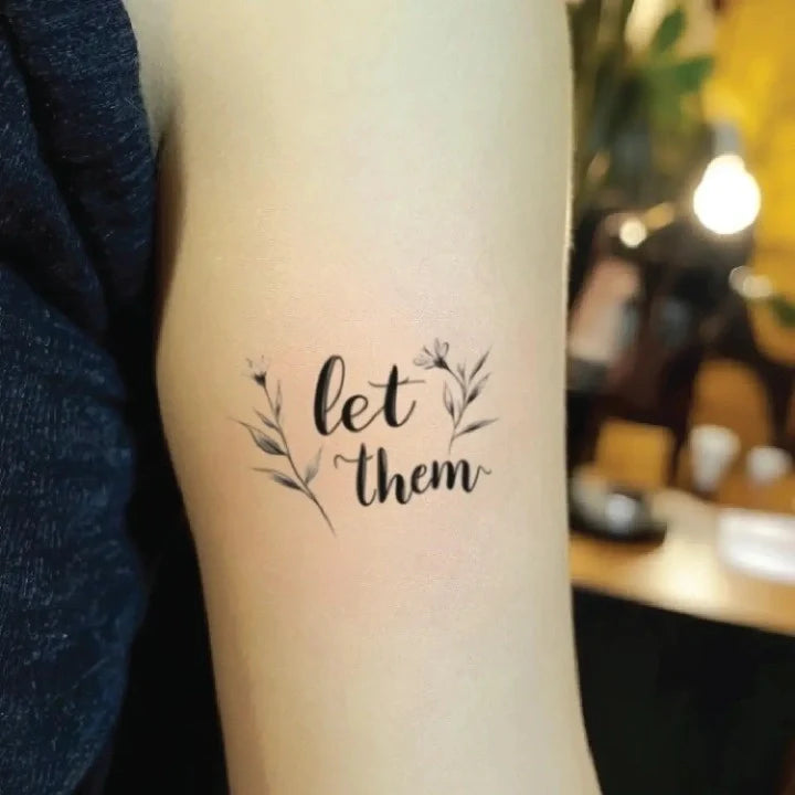 let them dandelion bicep temporary tattoo idea design