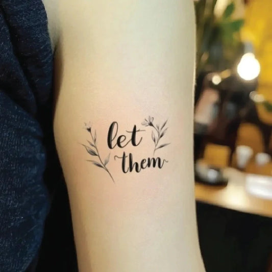 let them dandelion bicep temporary tattoo idea design