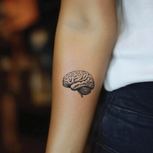 anatomical brain forearm temporary tattoo idea design